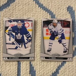 Ilya Samsonov and T.J. Brodie Hockey Cards